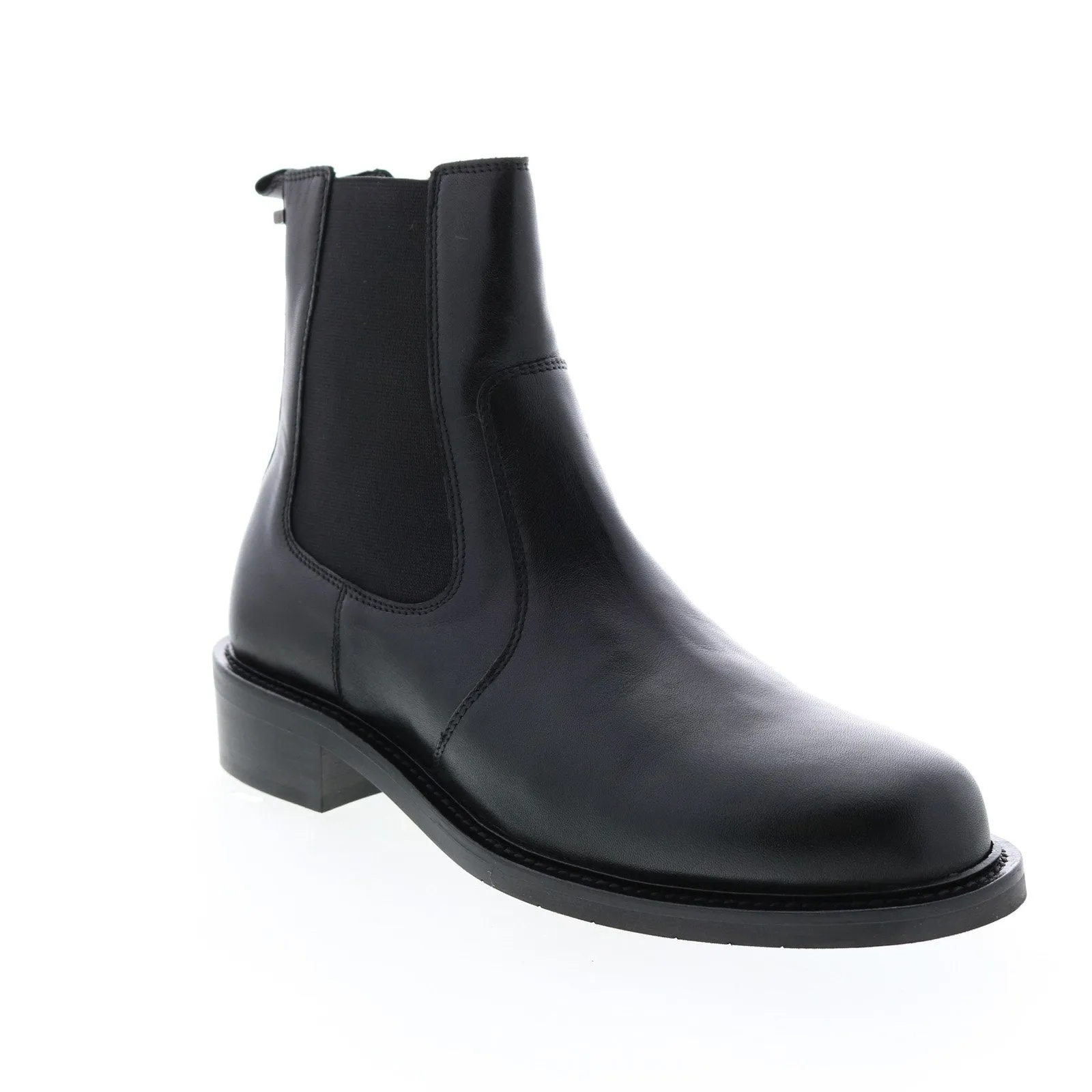 Aquatalia Alexandra Calf Elastic 34L2224-BLK Womens Black Leather Chelsea Boots