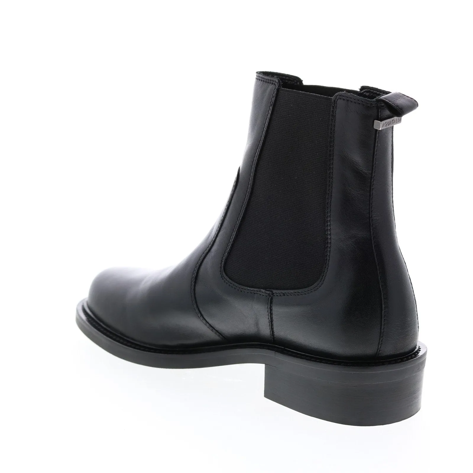 Aquatalia Alexandra Calf Elastic 34L2224-BLK Womens Black Leather Chelsea Boots