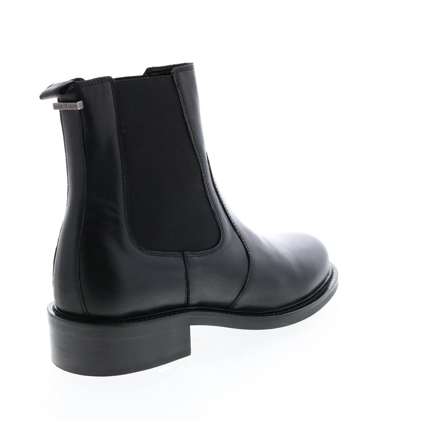 Aquatalia Alexandra Calf Elastic 34L2224-BLK Womens Black Leather Chelsea Boots