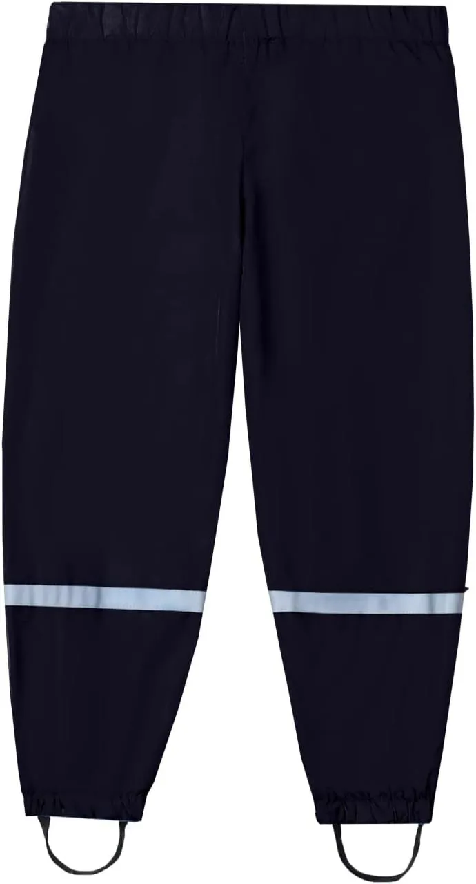 Boys Girls Reflective Waterproof Rain Pants Lightweight Rainwear Kids Outdoor Mud Dirty Proof Overalls Bottoms