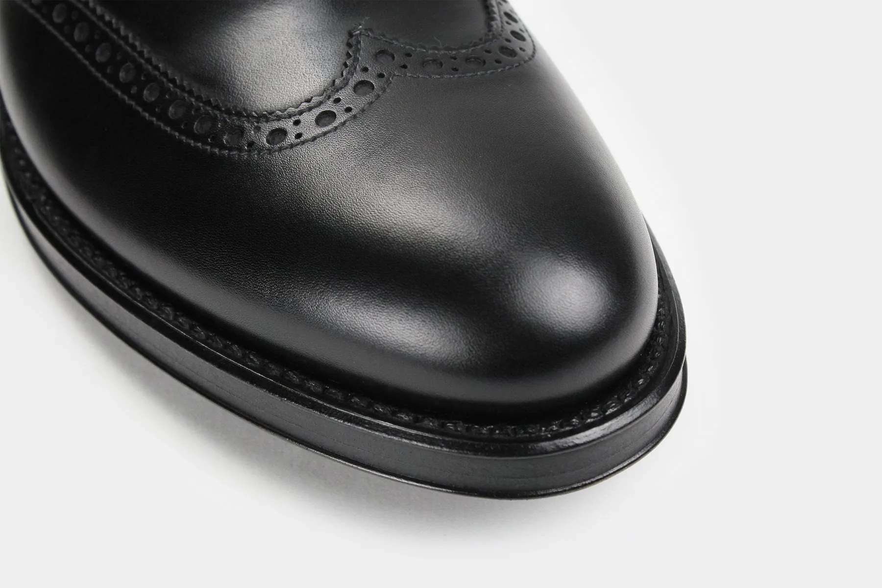 COSIMO • Custom Fitted Bespoke Wingtip Brogue Chelsea Boots • BLACK
