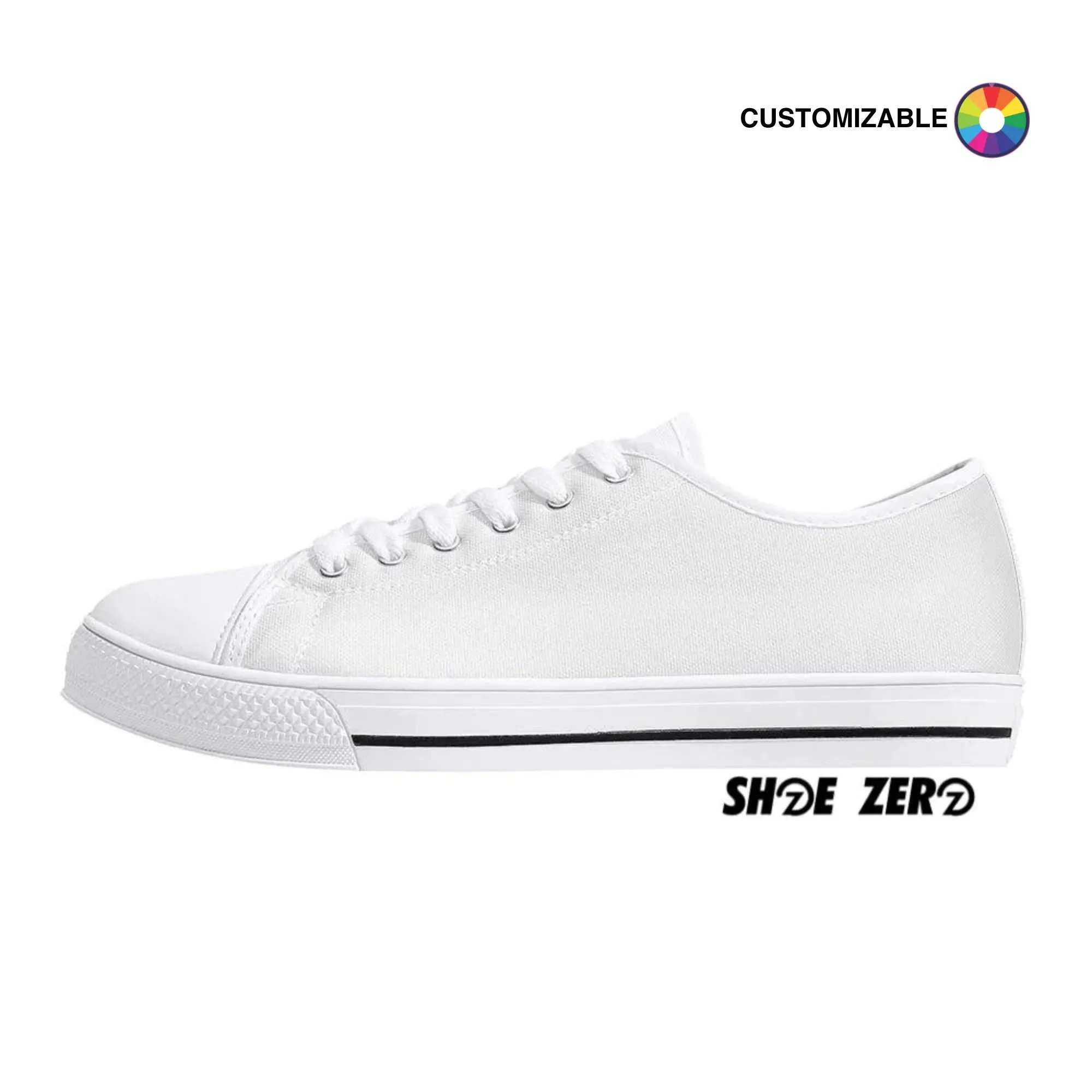 Customizable Canvas Shoes (White Rubber Outsole) Low Top