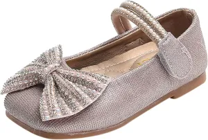 Fashion Autumn Girls Casual Shoes Pearl Bow Sequins Shiny Cute Dress Shoes Dance Shoes Girls Winter Boots Size 3