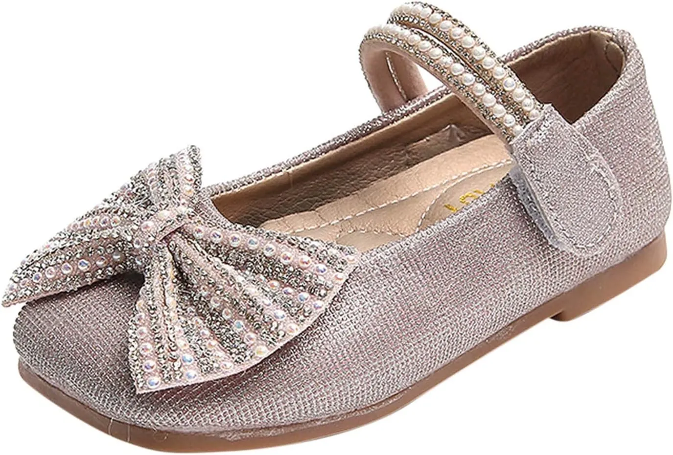 Fashion Autumn Girls Casual Shoes Pearl Bow Sequins Shiny Cute Dress Shoes Dance Shoes Girls Winter Boots Size 3