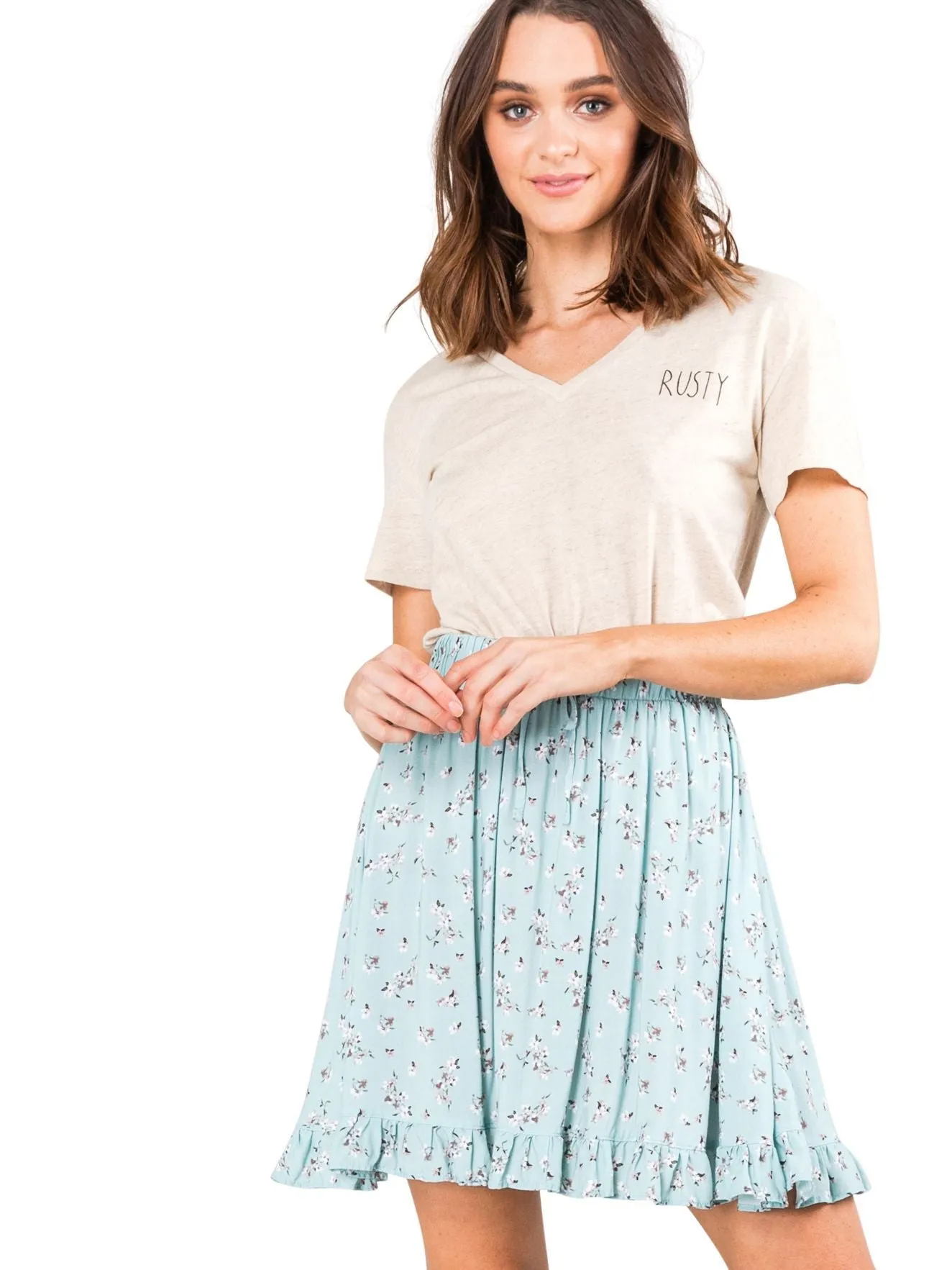 Free Soul Mini Skirt - Pale Aqua