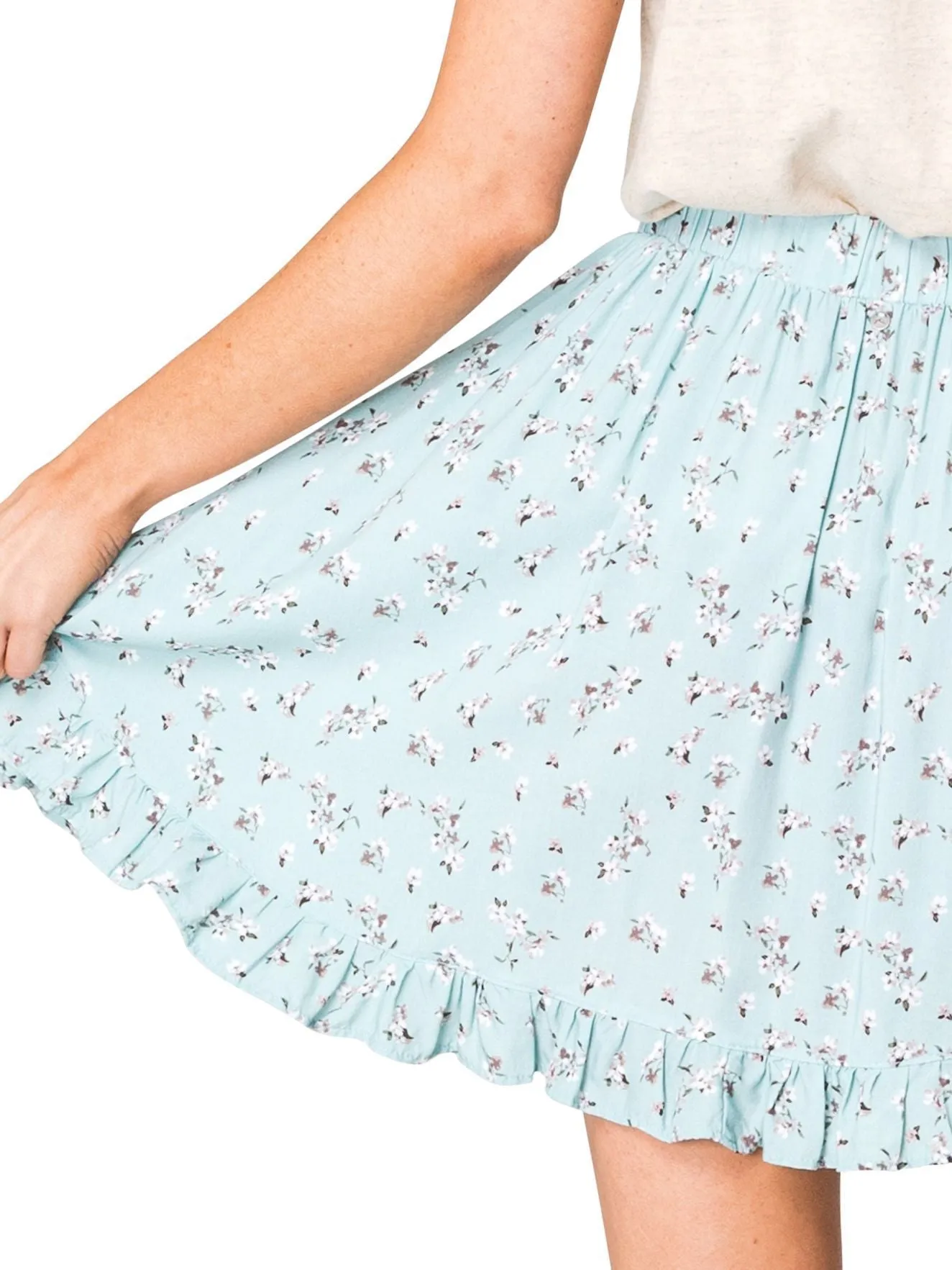 Free Soul Mini Skirt - Pale Aqua