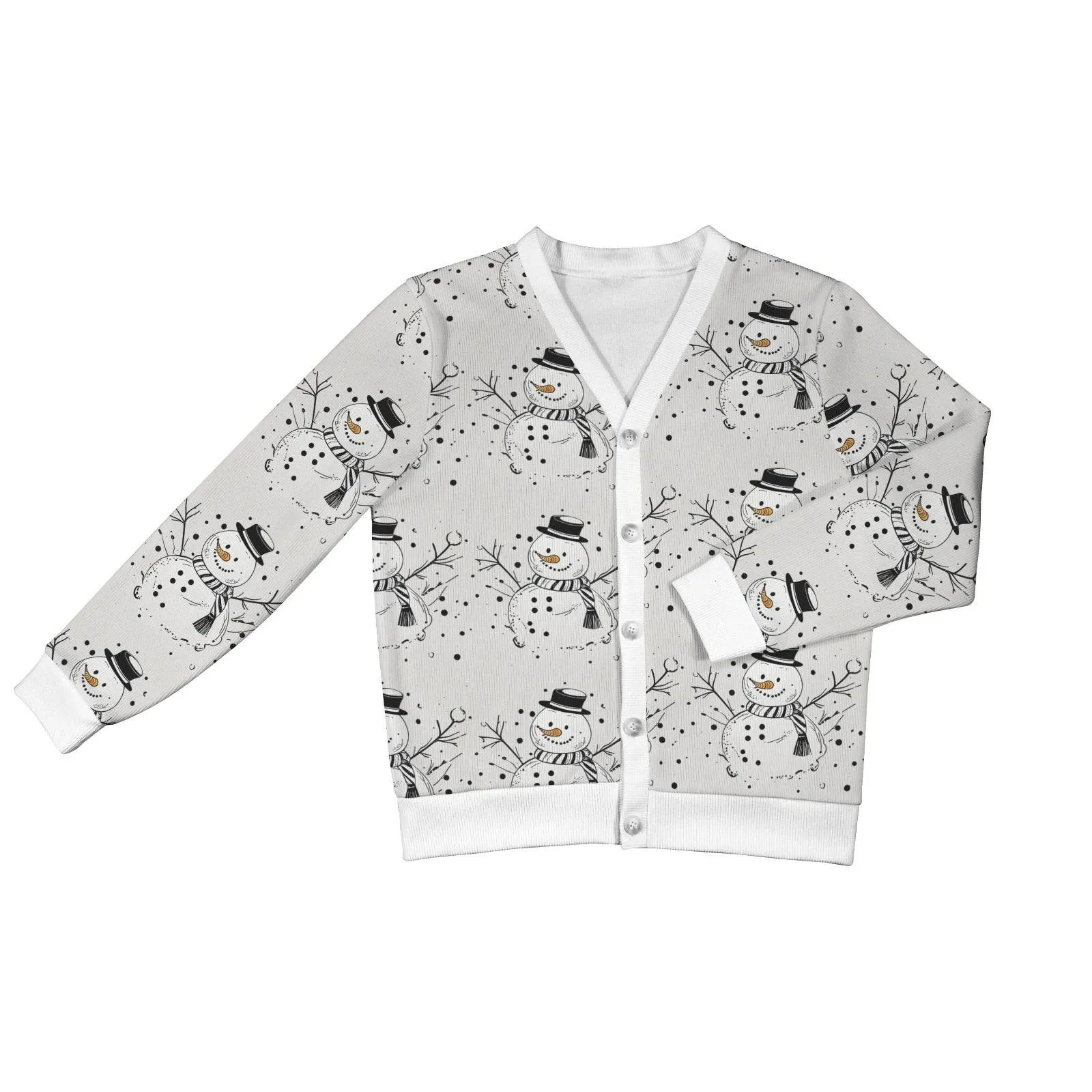Frosty the Snowman Women's Cardigan Button Sweater Custom Women's Cardigan (Model H73)