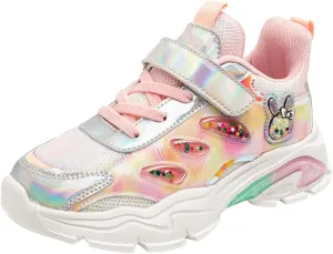Girls Air Cushion Sneakers Toddler Kids Platform Walking Resistant Tennis Shoes Leather Comfortable Travel Sneakers