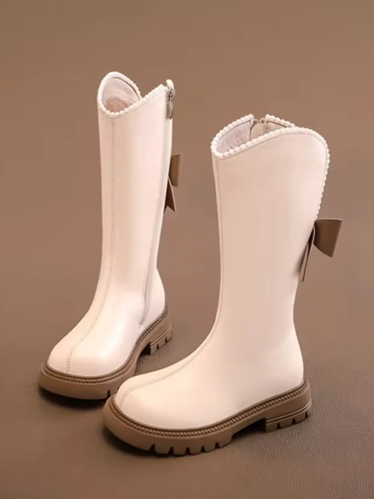 Girls Winter Mary Jane Bow Boots Pearl Edged By Liv and Mia