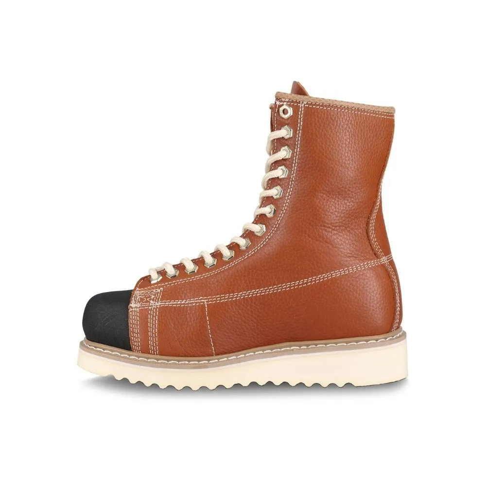 JB Goodhue Ironworker Men's 8" Steel Toe Work Boot Tan - 00801