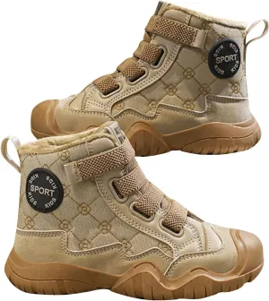 Kids Snow Boots for Girls Boys Comfy Warm Fr Lined Winter Boots Lightweight Slip On Cotton Fuzzy Light Shoes for Kids