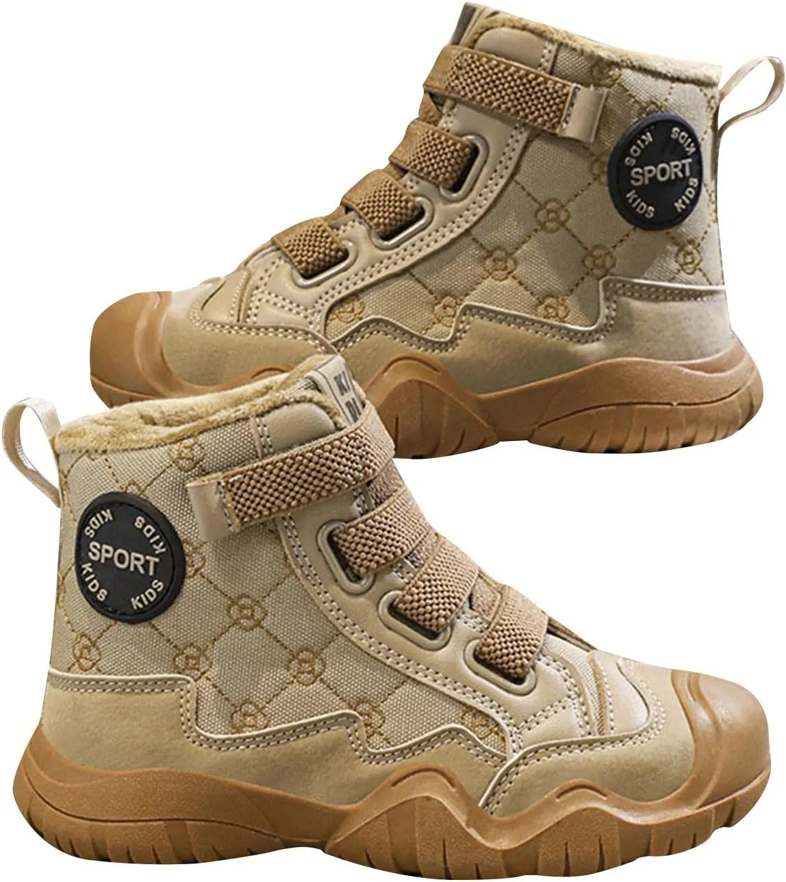 Kids Snow Boots for Girls Boys Comfy Warm Fr Lined Winter Boots Lightweight Slip On Cotton Fuzzy Light Shoes for Kids