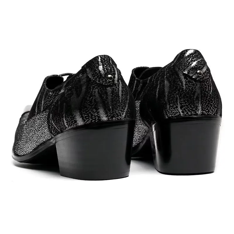 Luxe Exotic Leather Pointed Toe Derbies