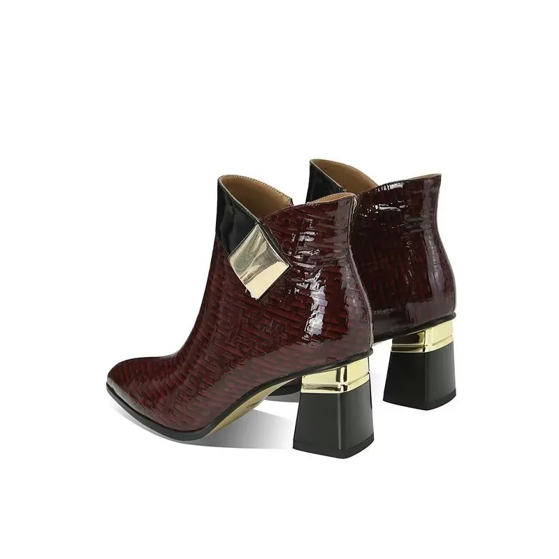 Luxe Exotic Pattern Winter Ankle Boots