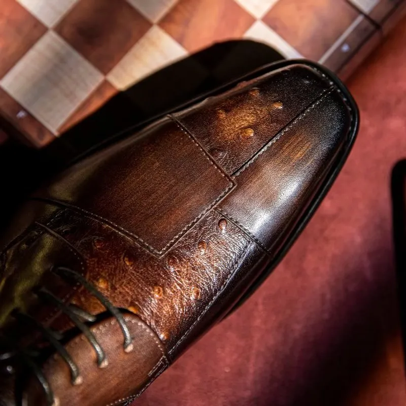 LuxeTex Exotic Texture Formal Derbies Dress Shoes