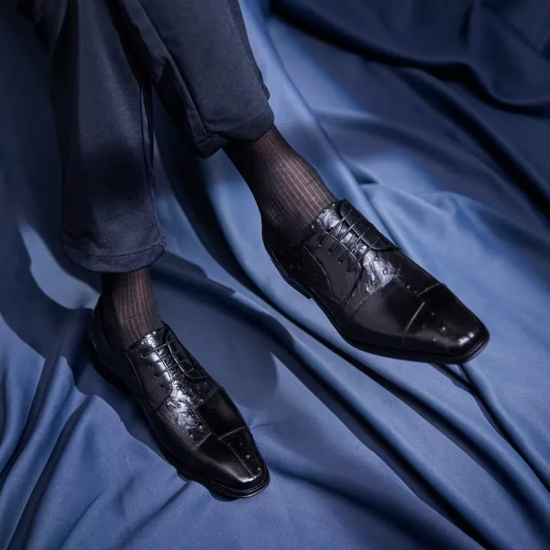 LuxeTex Exotic Texture Formal Derbies Dress Shoes