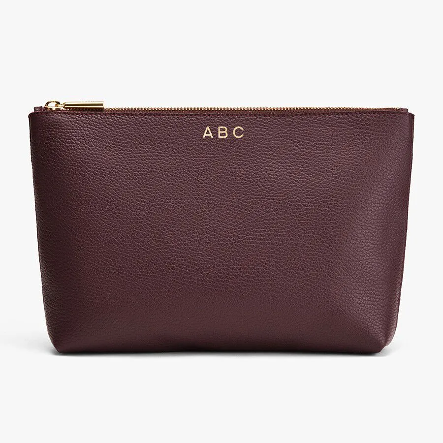 Medium Leather Zipper Pouch