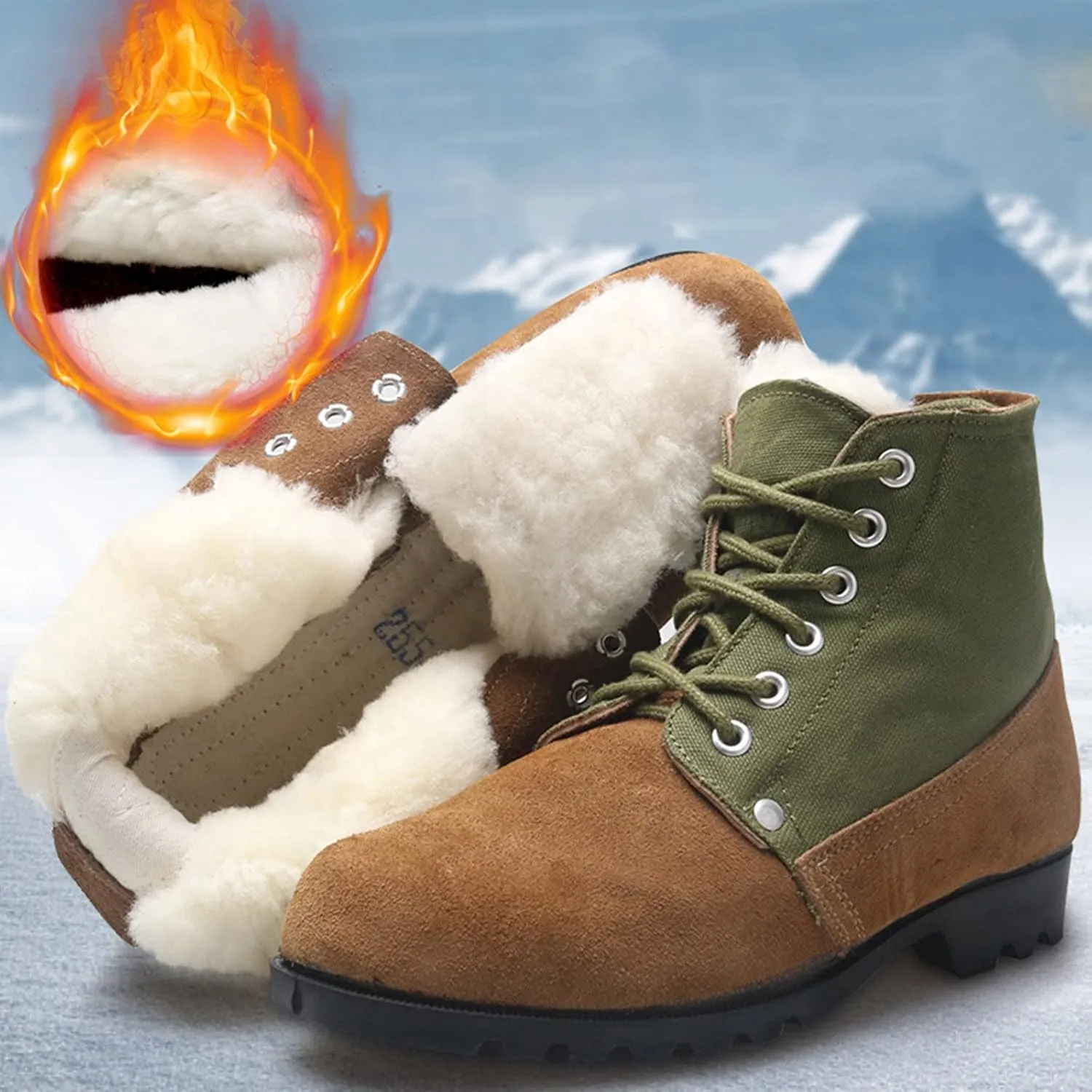 Men's Winter Shoes, Waterproof Hiking Boots Insulated Insulated Fur Boots Warm Outdoor Boots Winter Shoes for Women 2024