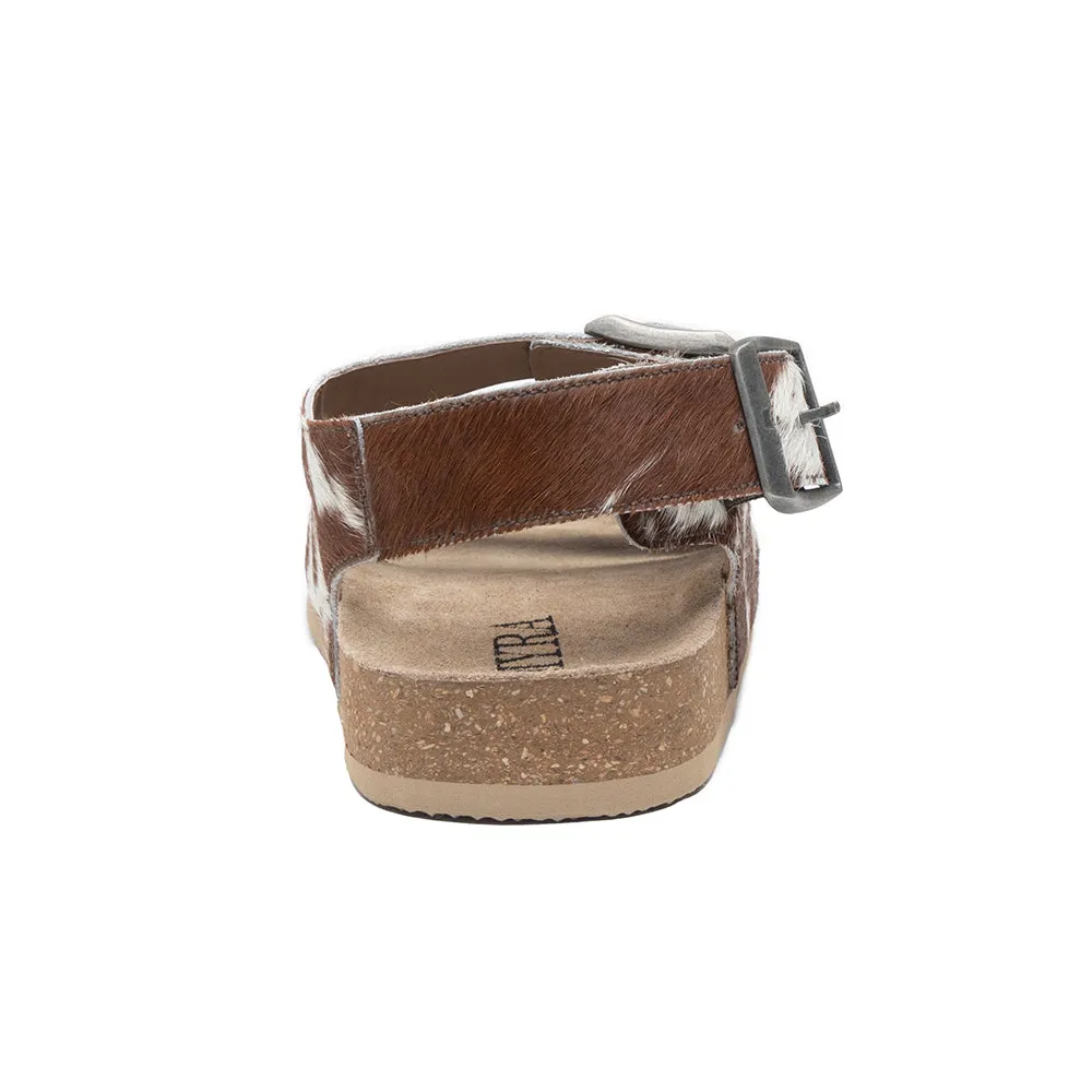 Mountain Path Leather Sandals In Brown& Light Hair-On  Hide