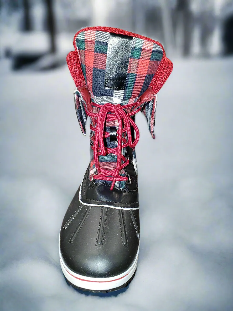 Red Plaid Snowboots