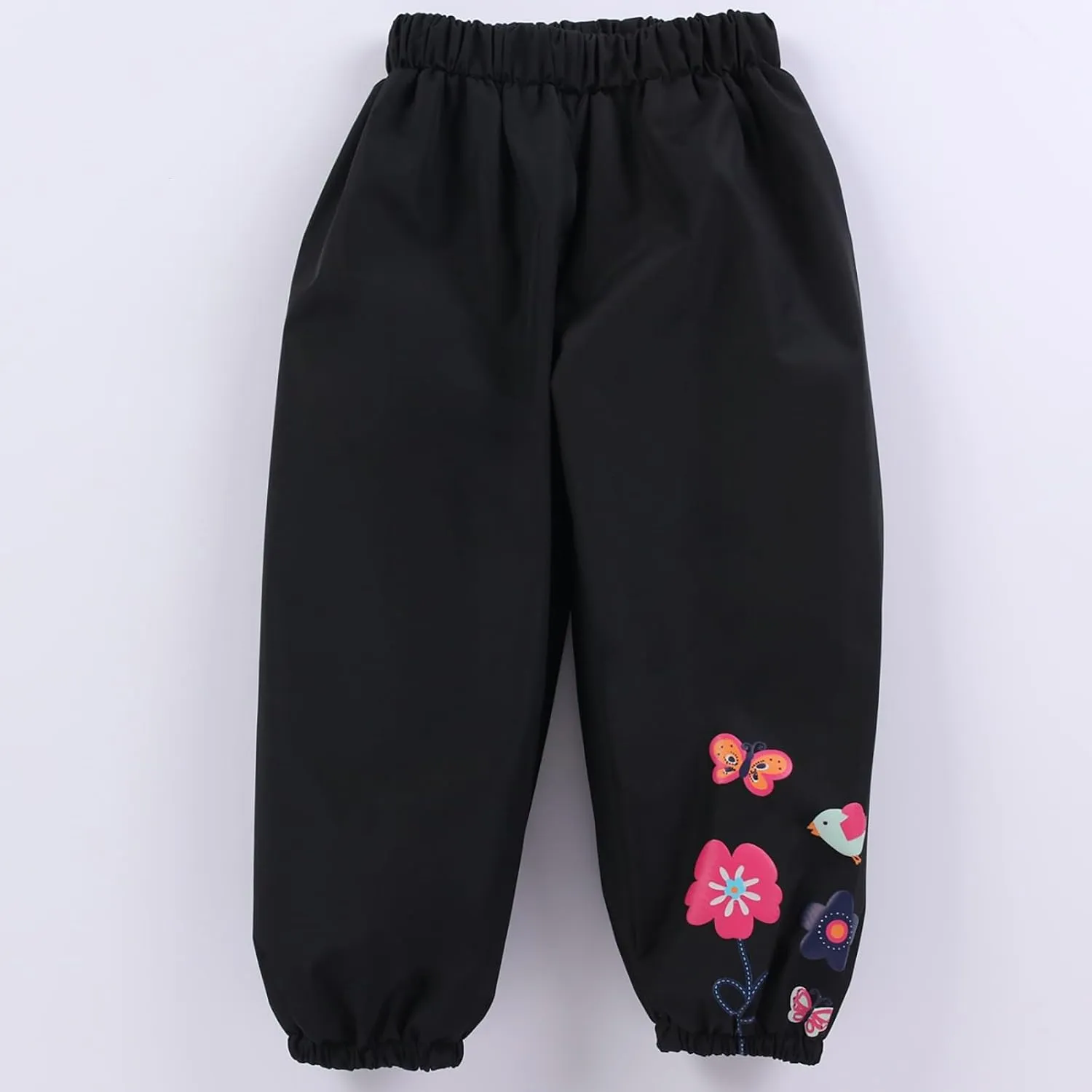 Toddler Waterproof Rain Pants Baby Boys Girls Lightweight Reusable Mud Dirty Proof Rain Pants Cute Butterfly Flower
