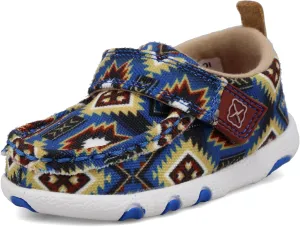 Twisted X Infant's Driving Moc, Moc Toe, Blue Multi Aztec, 4 M