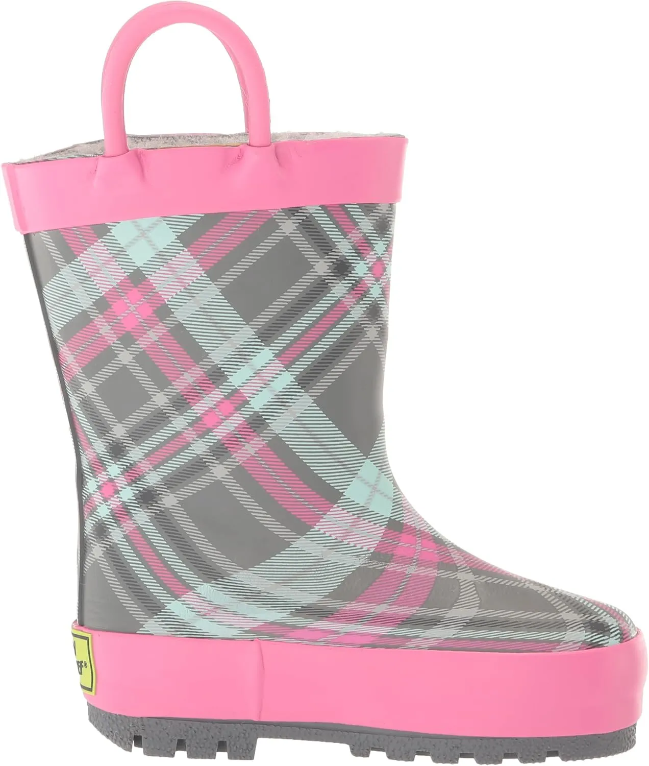 Western Chief Kids Cozy Plaid Mini Tread Loop Boot for Toddler and Little Girls - Man-Made Upper, Round Toe, and Slip-on Closure Footwear