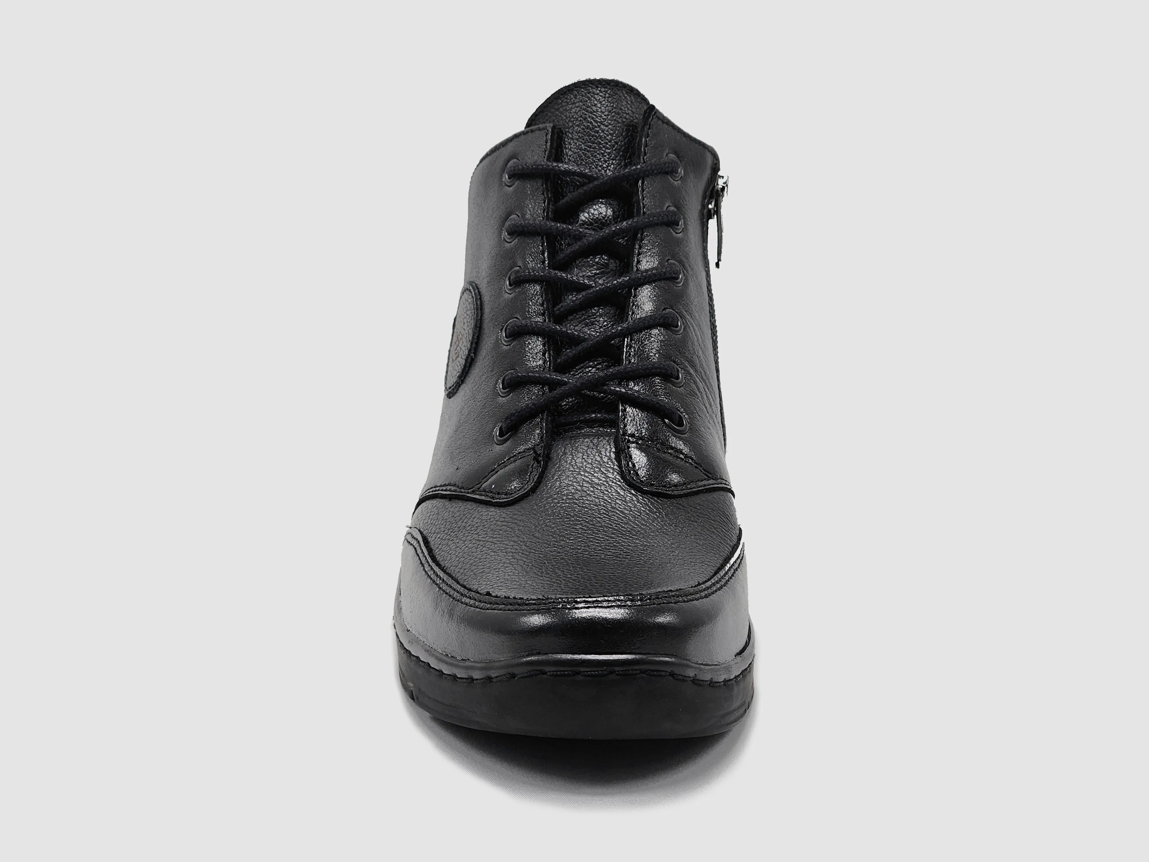 Women's Helios Metis Wool-Lined Zip-Up Leather Boots - Black