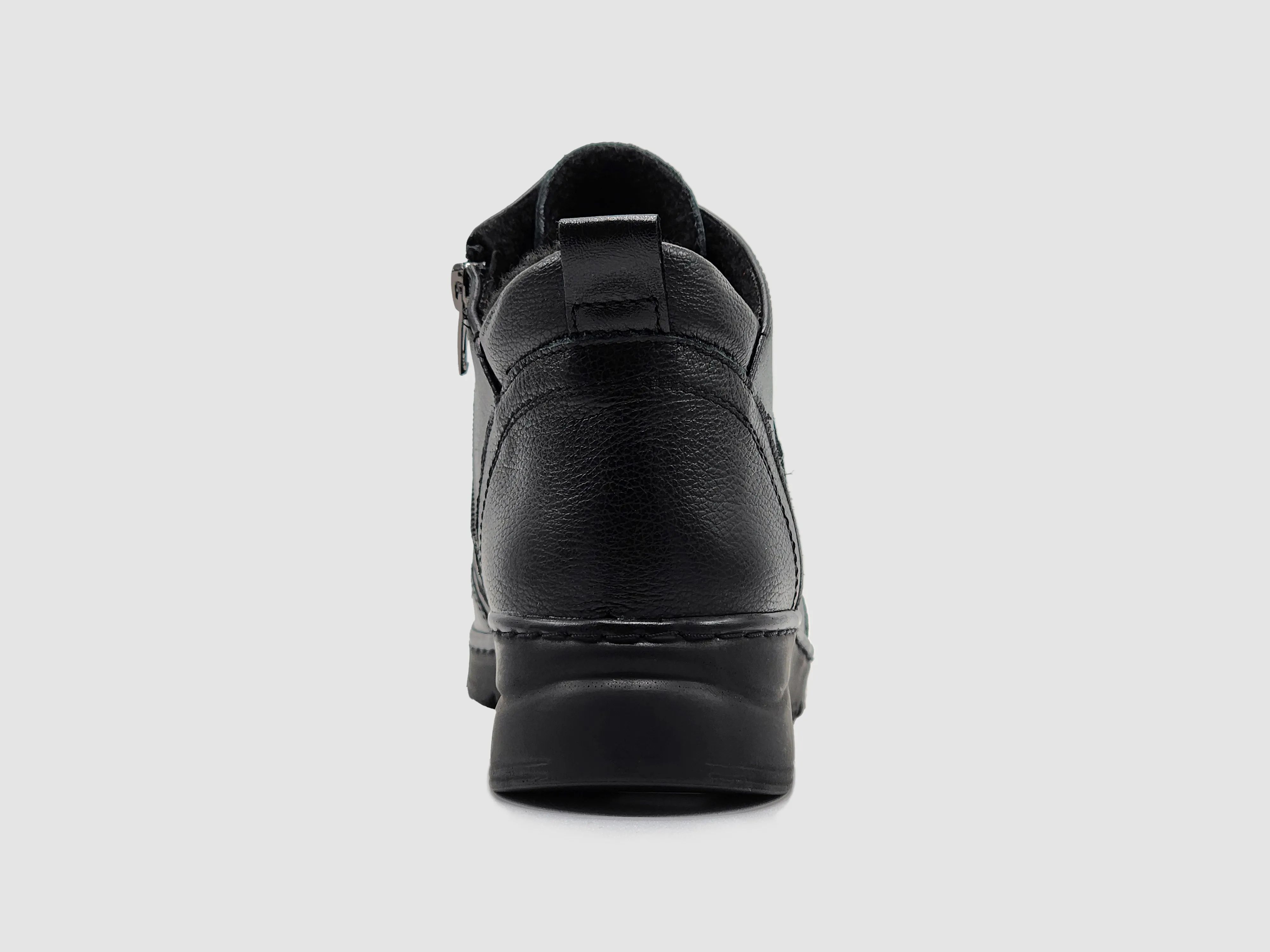 Women's Helios Metis Wool-Lined Zip-Up Leather Boots - Black