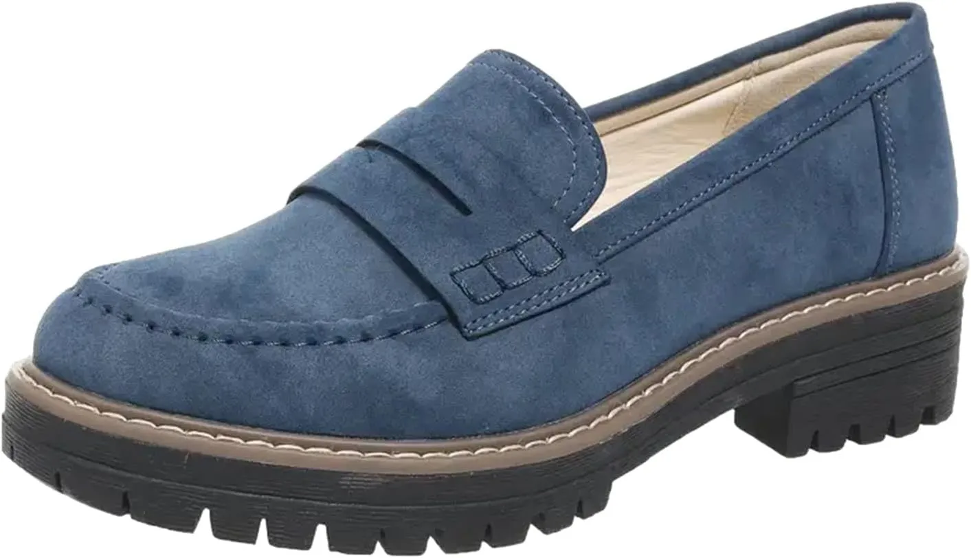 Womens Loafers Platform Chunky Penny Loafer Lug Sole Comfortable Slip On Work Office Business Orthopedic Casual Dressy Shoes Arch Support Round Toe Walking Shoe for Daily Wear